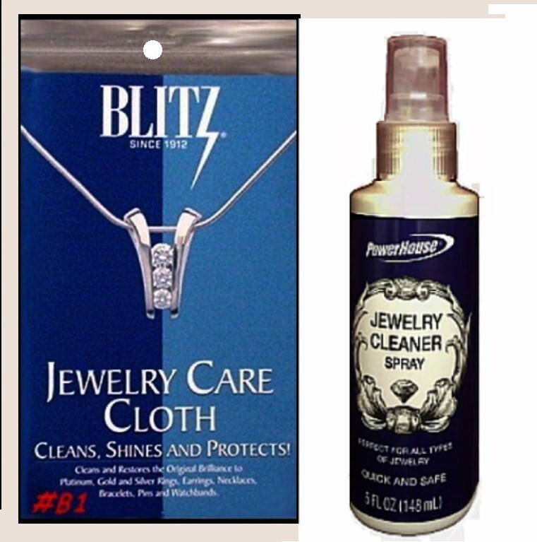 Blitz Jewelry Cleaning Cloth with Power House Jewelry Spray 2 Items Kit.