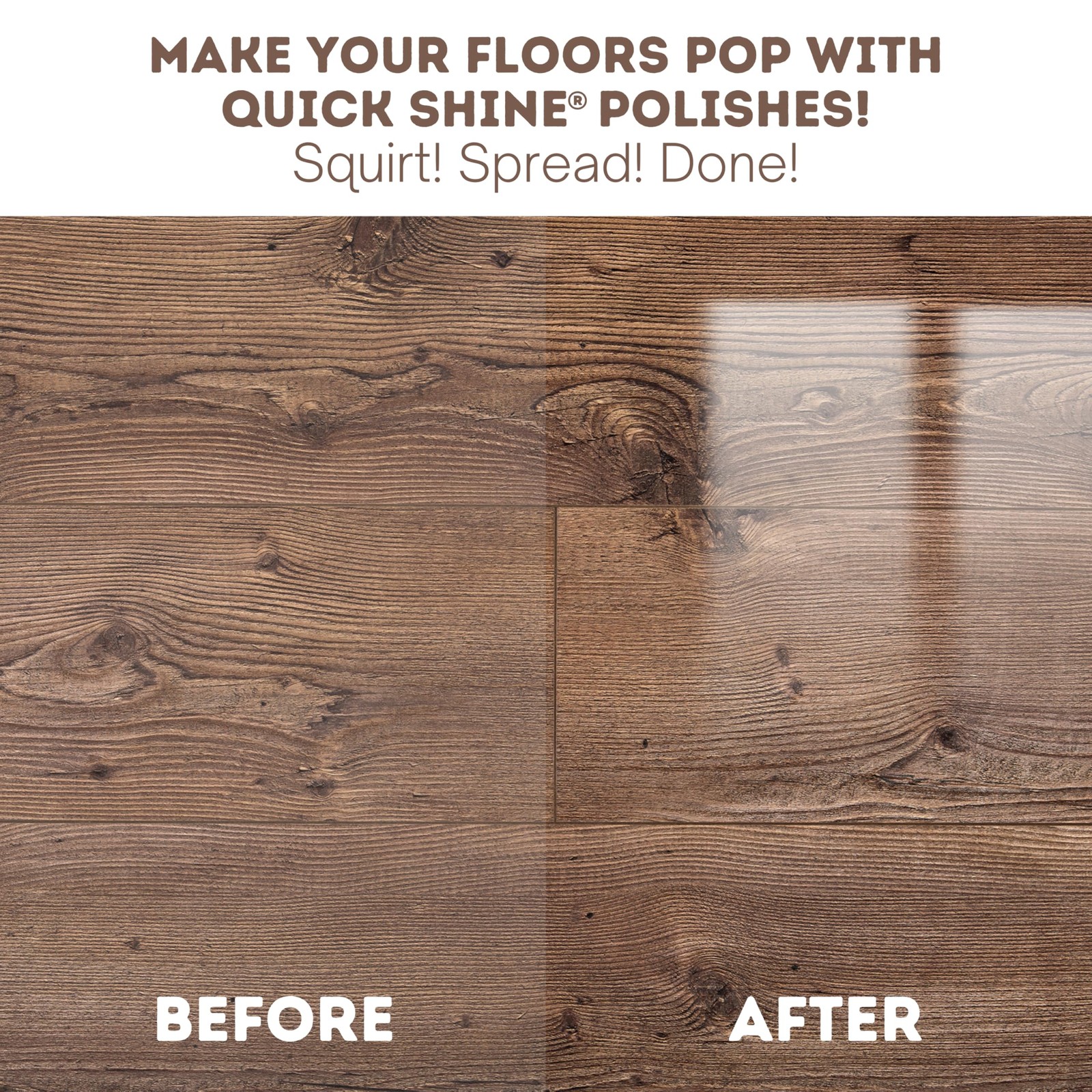 Quick Shine Hardwood Floor Luster-Polish 64oz-4pk | Plant-Derived w/Carnauba |