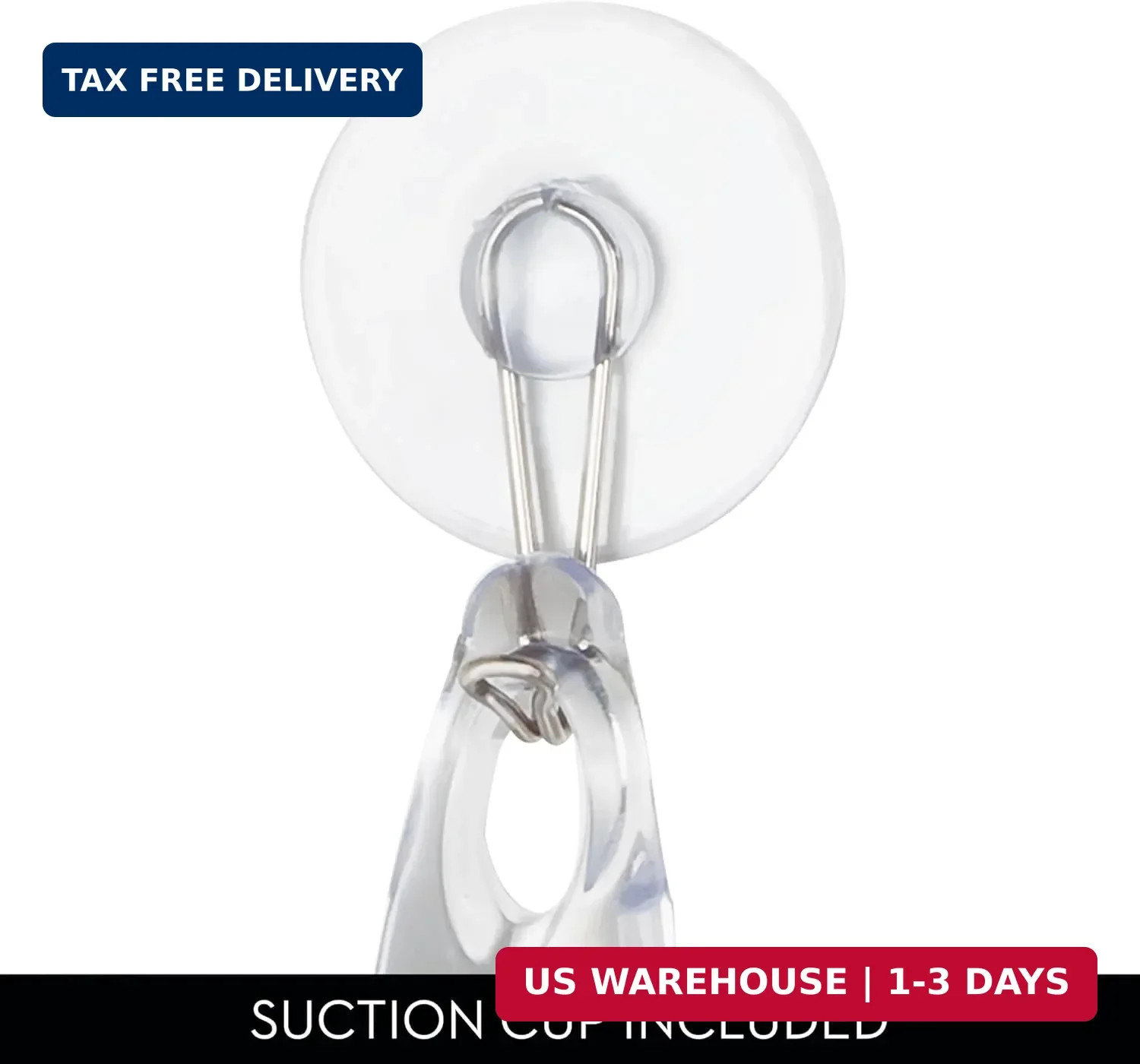 iDesign Plastic Bath Squeegee for Glass with Suction Hook Holder – 12″, Clear