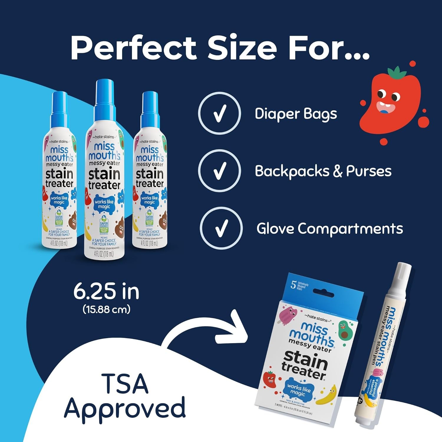 Miss Mouth’s Messy Eater Stain Treater Spray – 4oz Stain Remover – Newborn & Bab