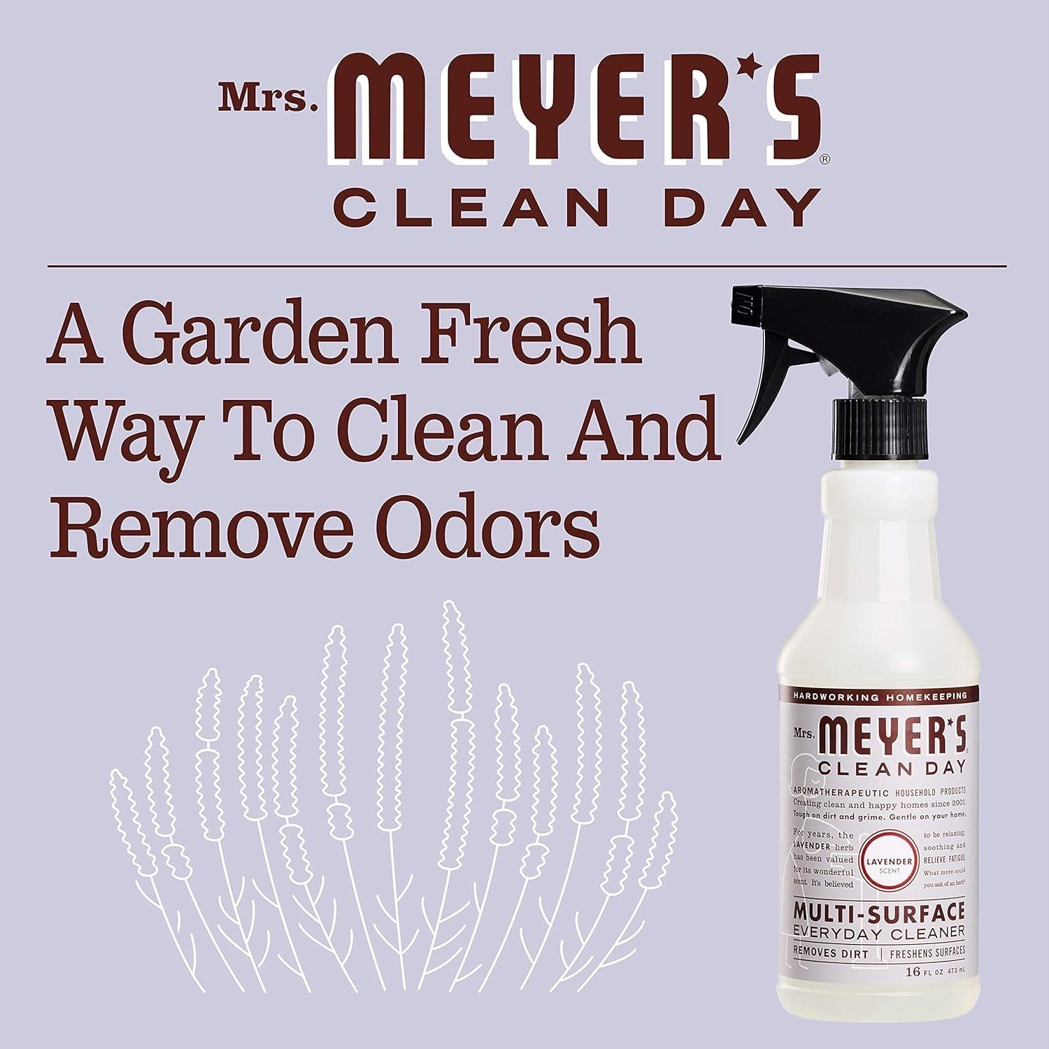 Mrs. Meyer’s Multi-Surface Everyday Cleaner Lavender 16 fl. oz Each (Pack of 6)