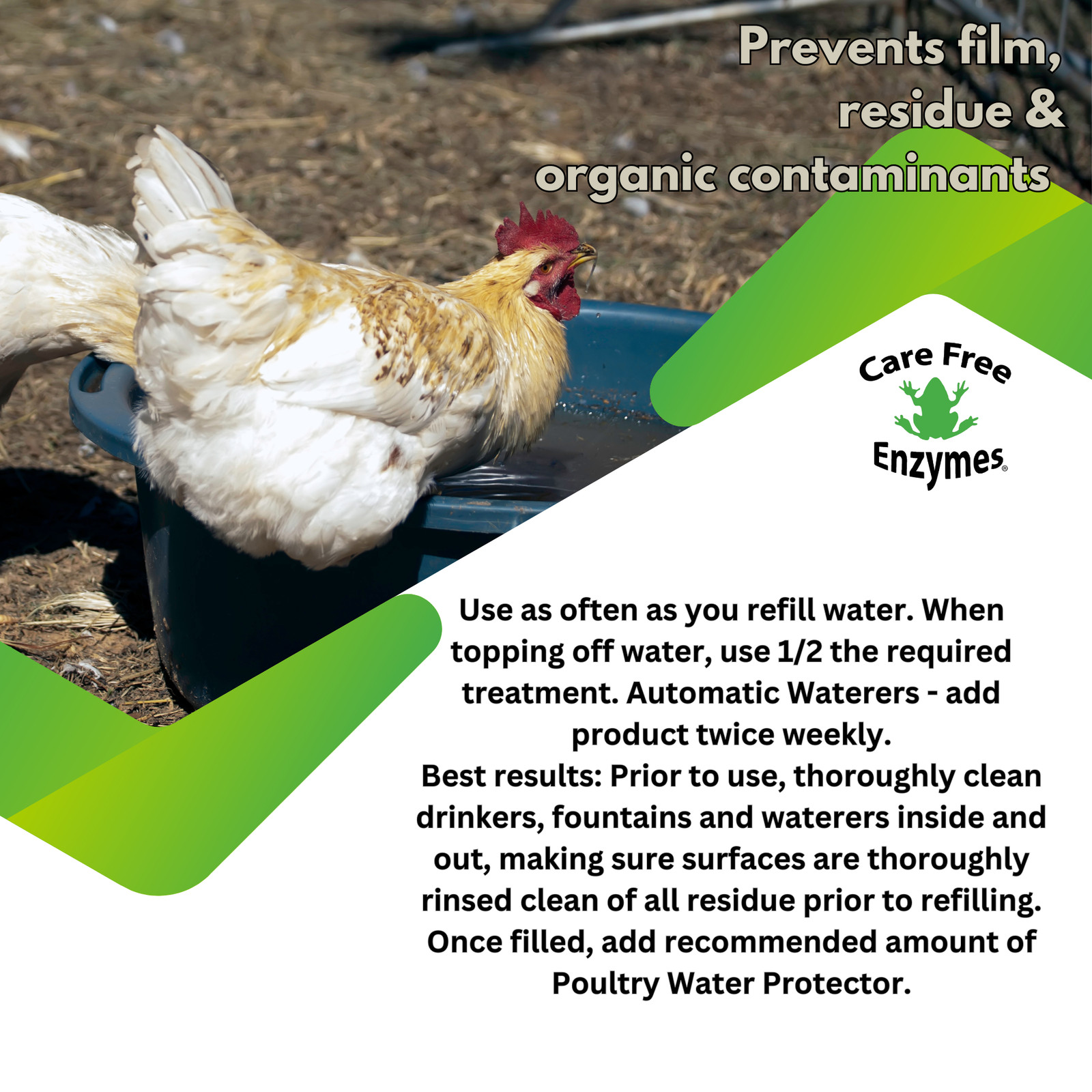 Natural Poultry Water Protector | Keeps Drinkers Clean & Slime-Free | 16 oz, 33.
