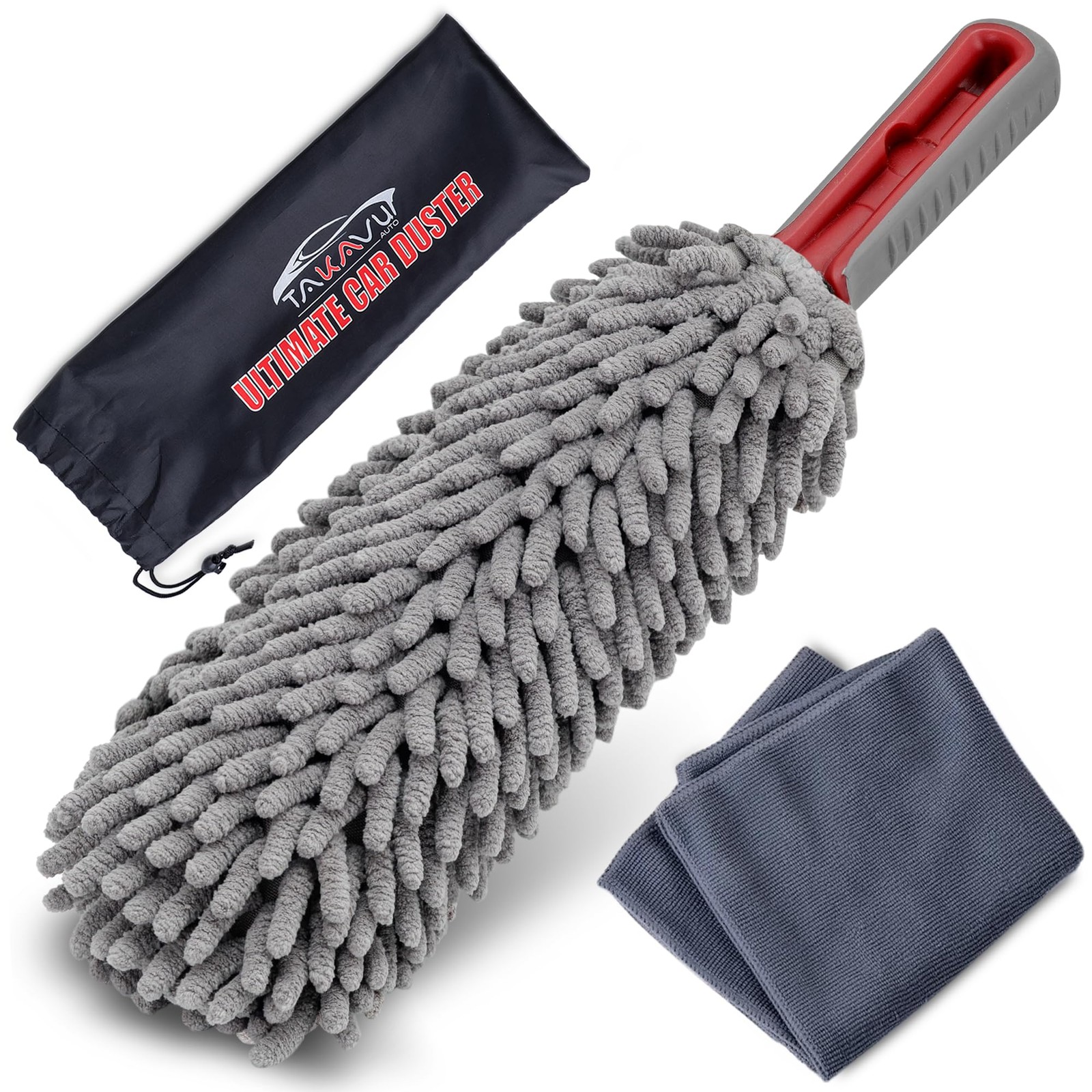 360° Microfiber Car Duster with Comfort Handle & Towel for Home Use