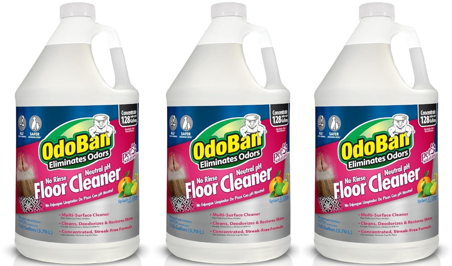 Pet Solutions No Rinse Neutral Ph Floor Cleaner Concentrate, Made in the USA, Sp