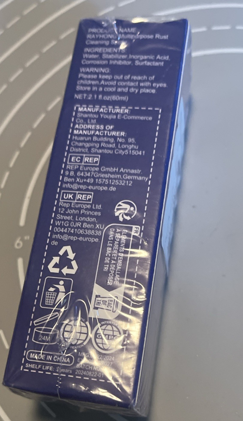 Rayhong Multipurpose Rust Cleaning Spray Wipe 2.1 Oz