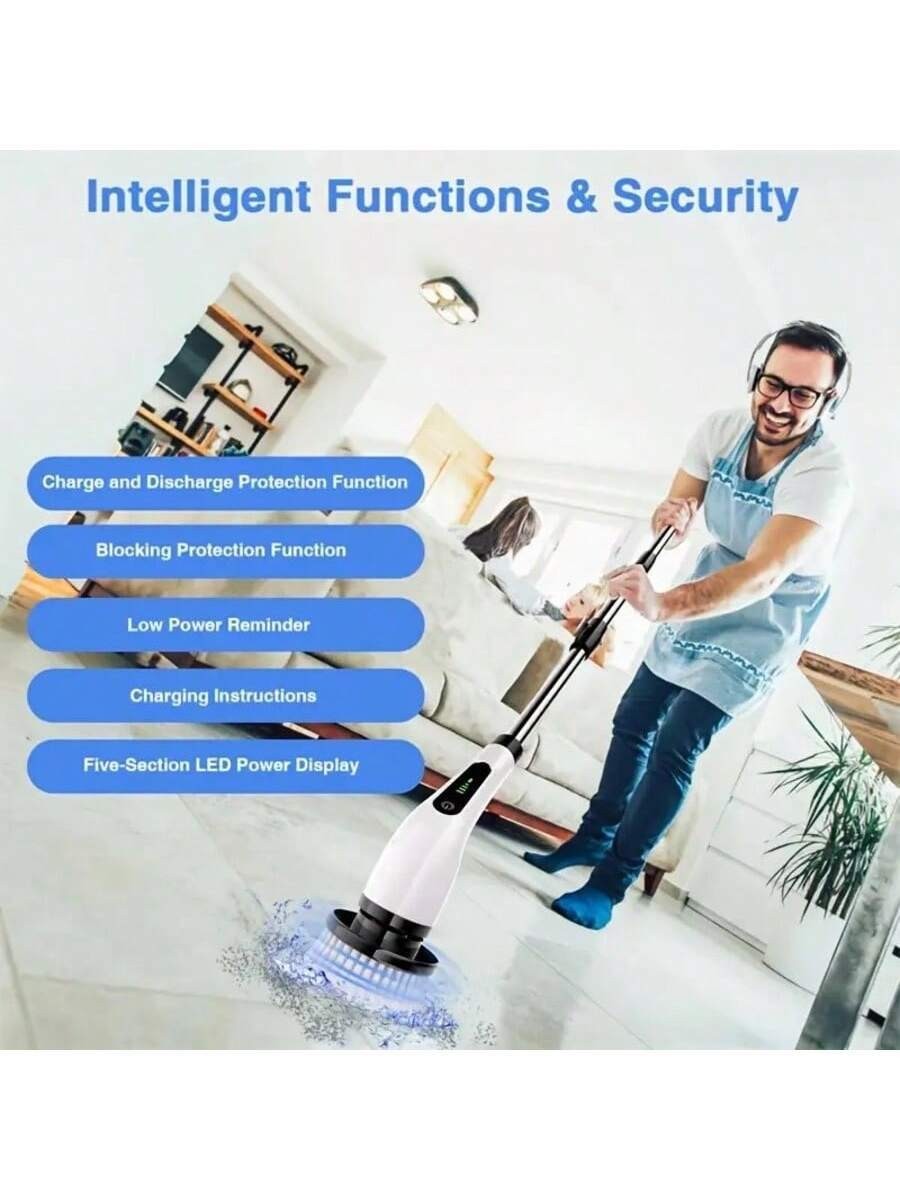 8 IN 1 Electric Spin Scrubber Cordless Power Cleaning Brush Rechargeable Cleaner