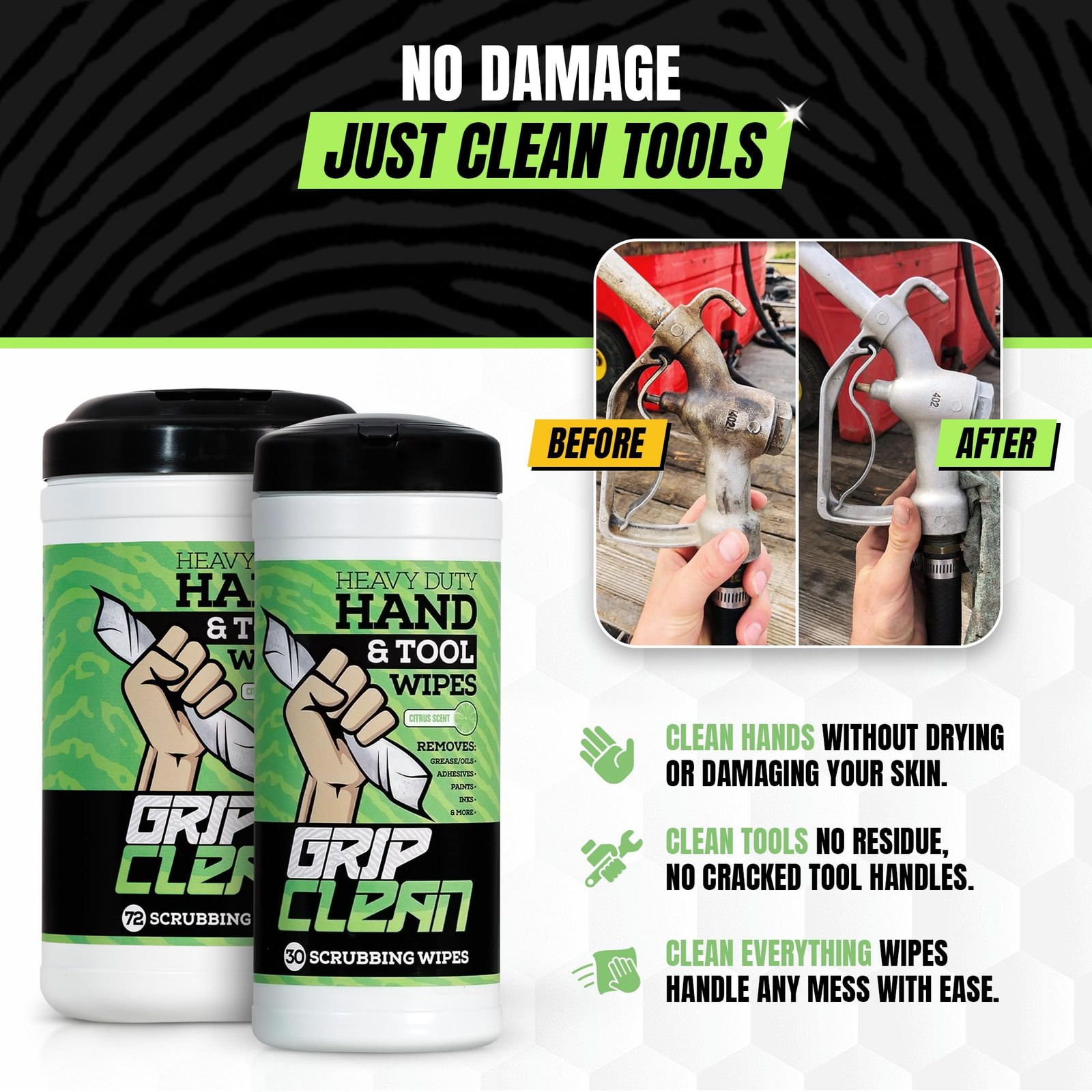 Heavy-Duty Hand & Tool Cleaning Wipes Waterless for Mechanics DIY 1 Pc