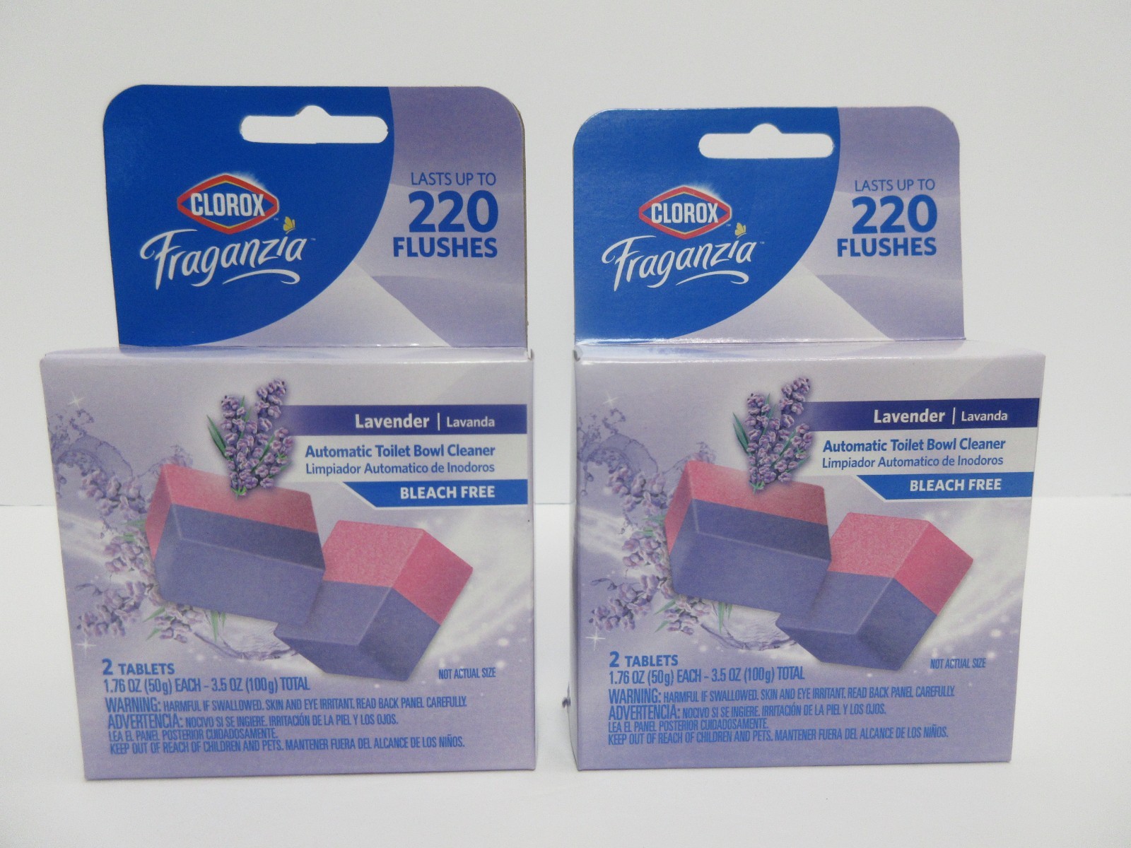 Clorox Automatic Toilet Bowl Cleaner Lavender Bleach Free Up To 220 Flushes (X2)