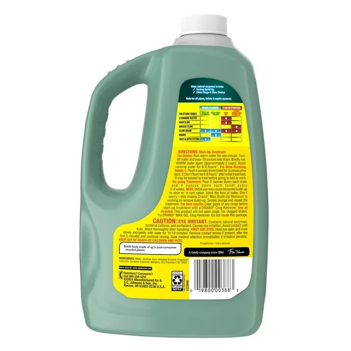 Drano Max Build-Up Remover Drain Clog Preventor, Liquid Commercial Line, 60 oz