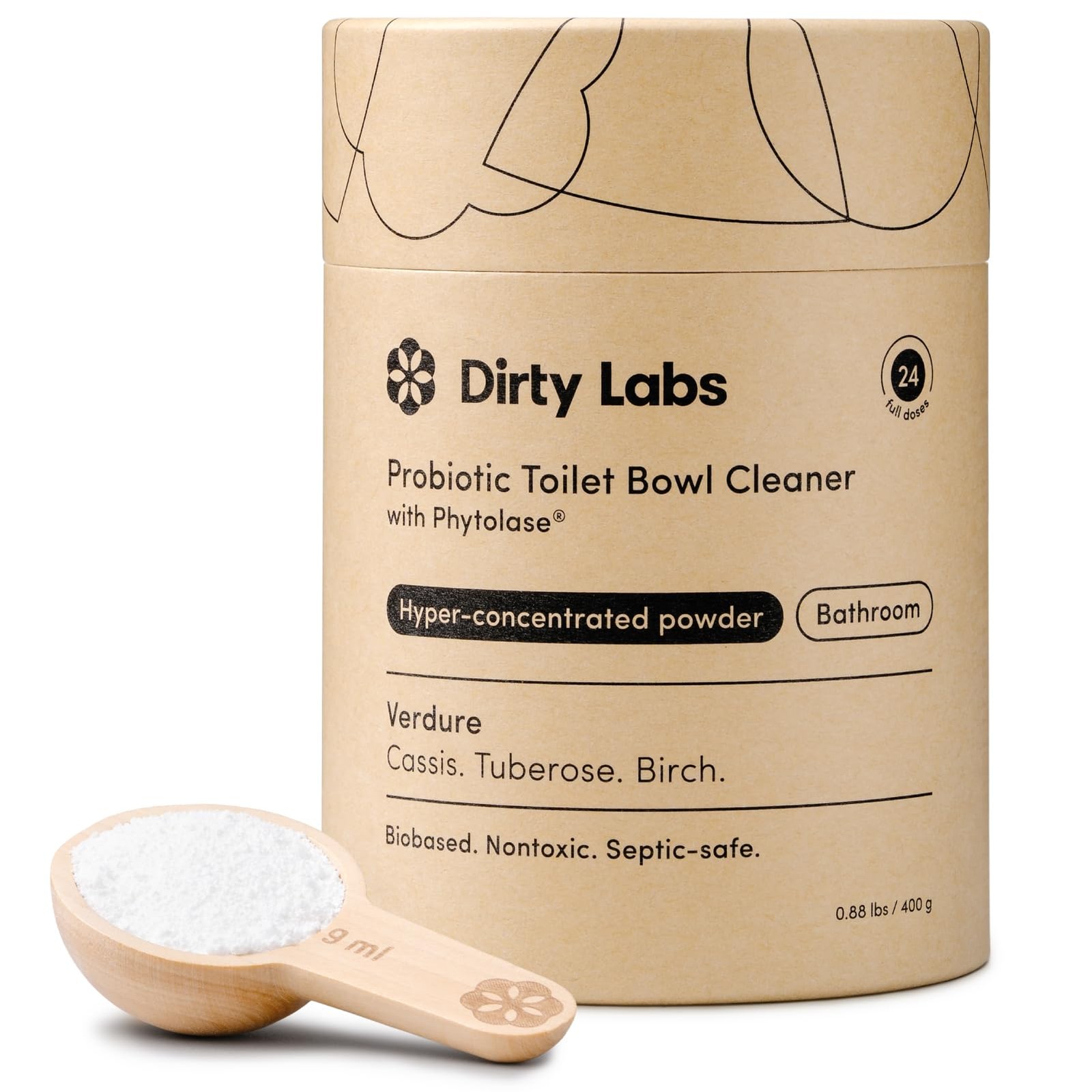 Dirty Labs Toilet Cleaner Powder 24 Doses Bio Enzyme Septic Safe