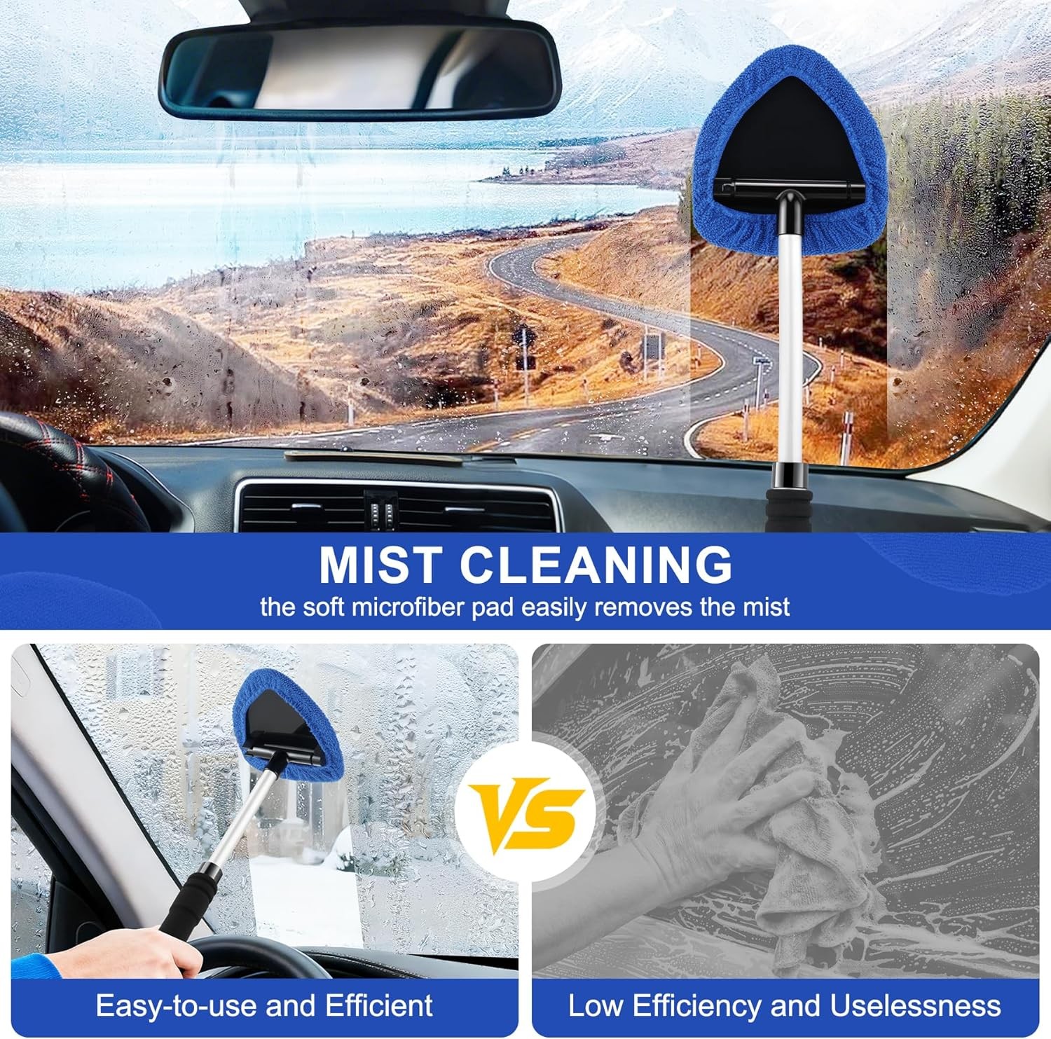 5pcs Windshield Cleaning Tool Kit Car Window Glass Wiper Cleaner Brush Reusable