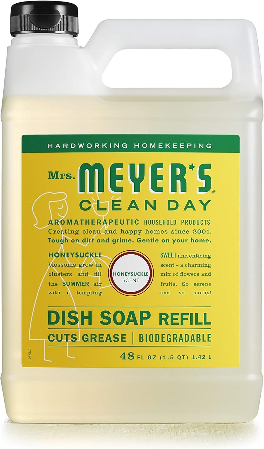 CLEAN DAY Liquid Dish Soap Refill, Honeysuckle, 48 Fl. Oz