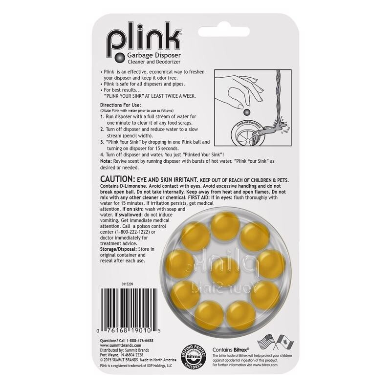 3 Plink Tablet Garbage Disposal Cleaner Fresh Lemon Scent 10pk Clean & Deodorize