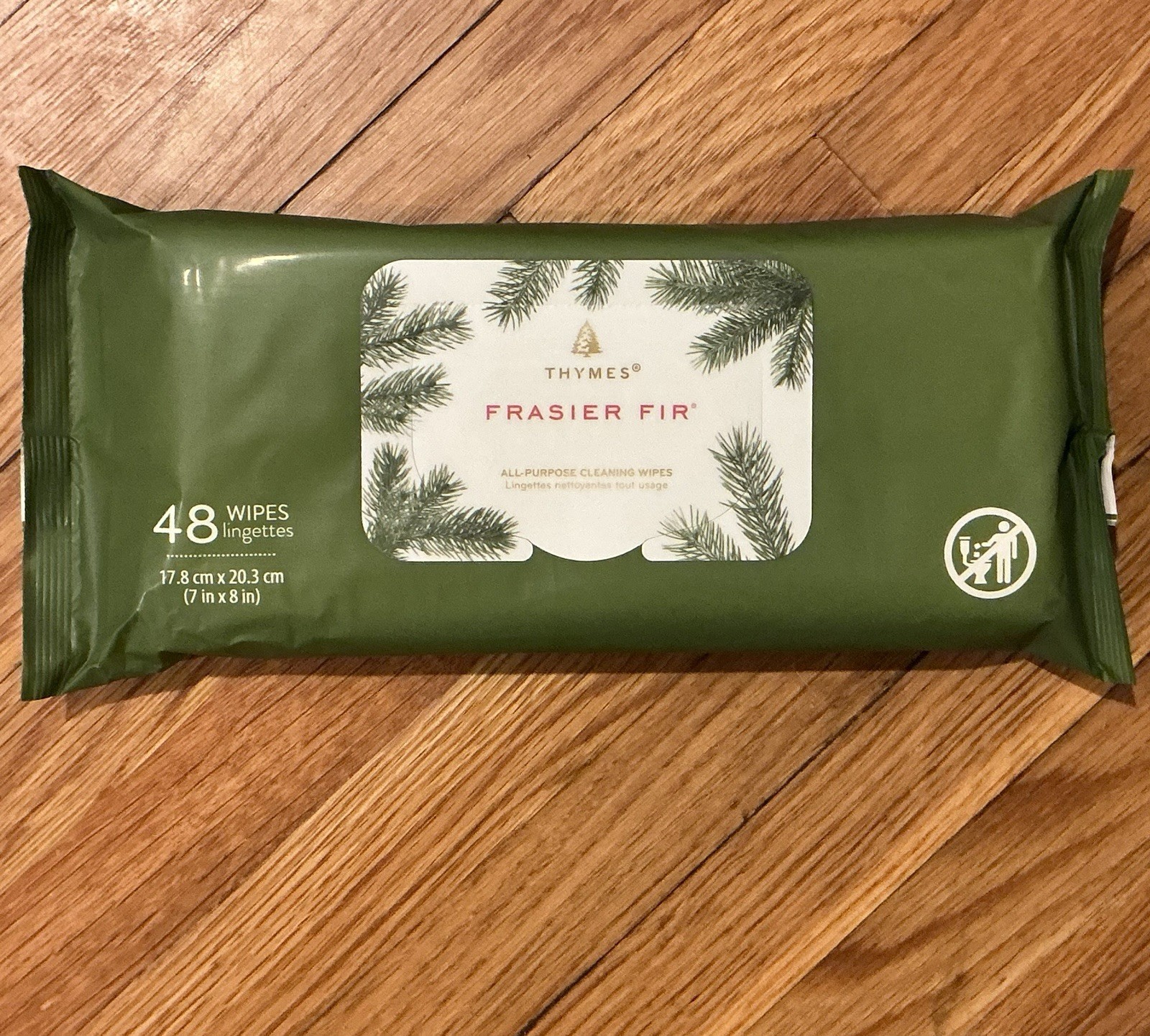Thymes Frasier Fir Scented Cleaning Wipes – Quantity 48