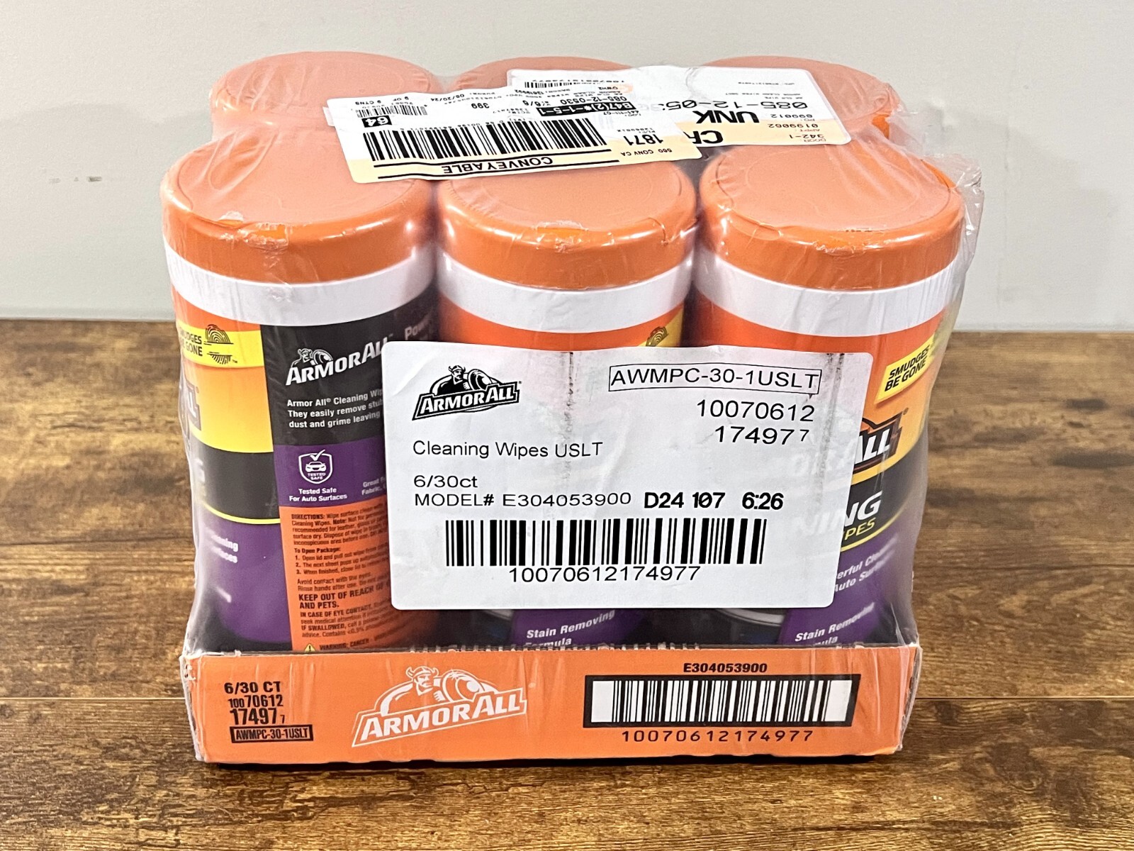 Armor All E304053900 Interior Car Cleaning Wipes for Dirt and Dust 6-Pack