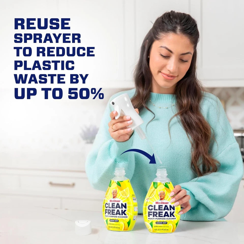 Mr Clean Clean Freak Multi Surface Cleaner Spray Pack of 4 Lemon Zest 16 Fl Oz