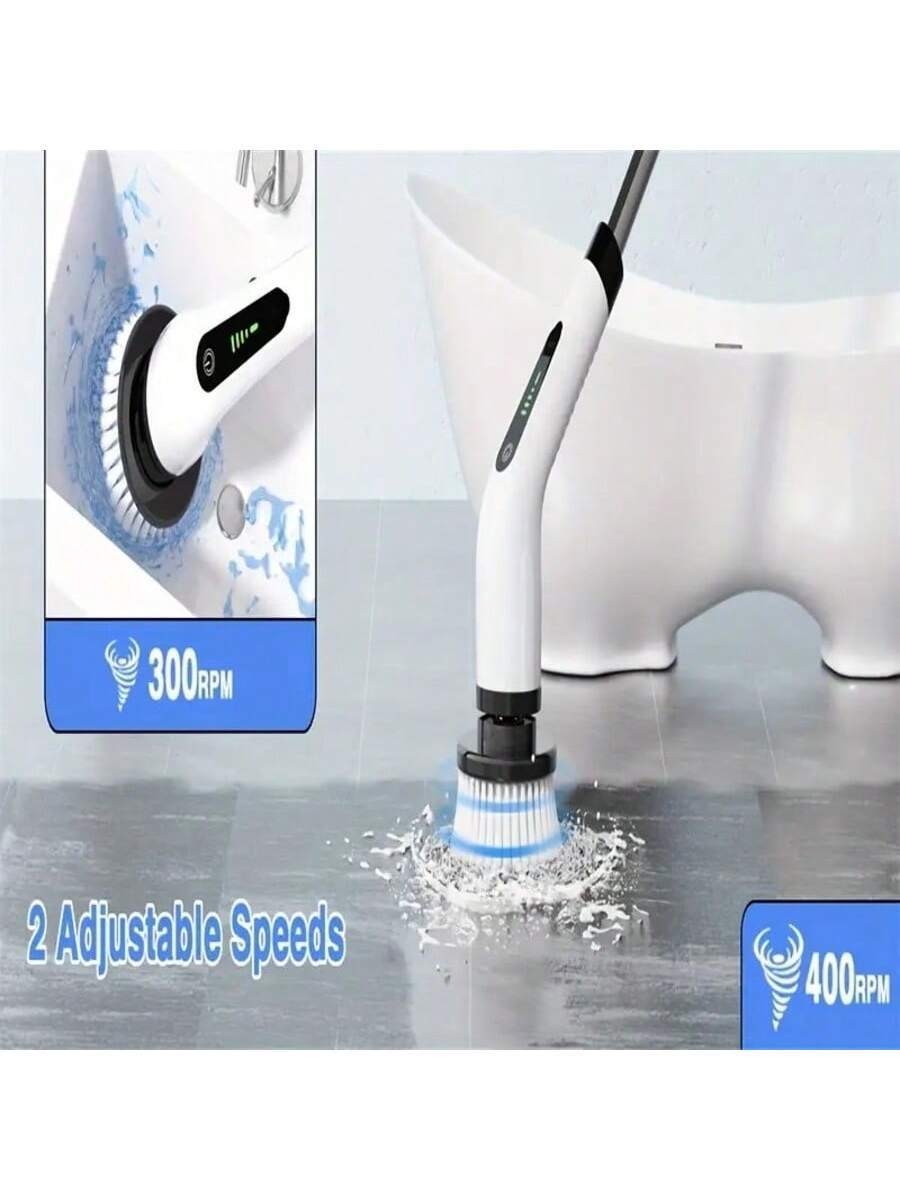 8 IN 1 Electric Spin Scrubber Cordless Power Cleaning Brush Rechargeable Cleaner