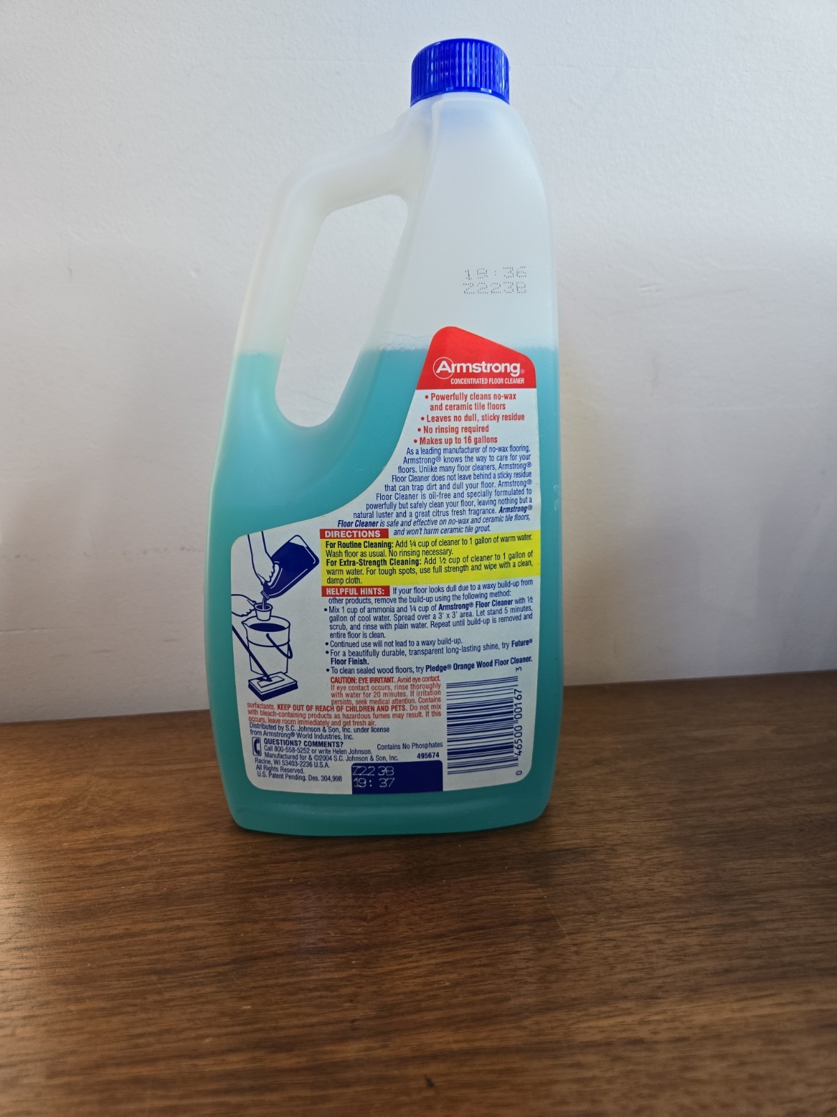 RARE Vtg ARMSTRONG Concentrated Floor Cleaner No Sticky Residue SC Johnson 32 Oz