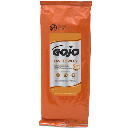 Gojo 6285-06 Wet Towels, Citrus, 10 In Length, 9 In Width, Pk6