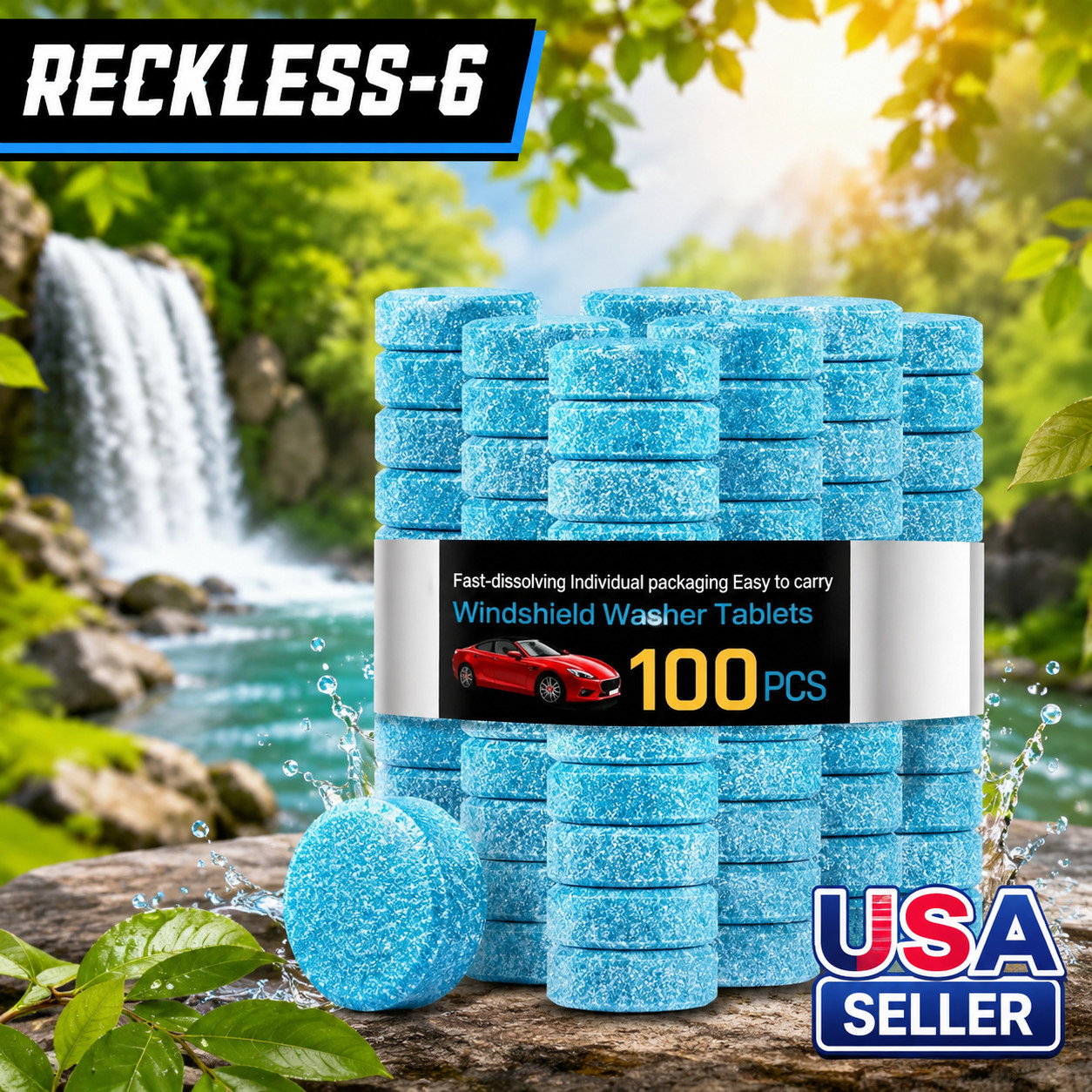 100 Car Winter Windshield Washer Wiper Fluid Concentrated Tablets Glass Cleaner