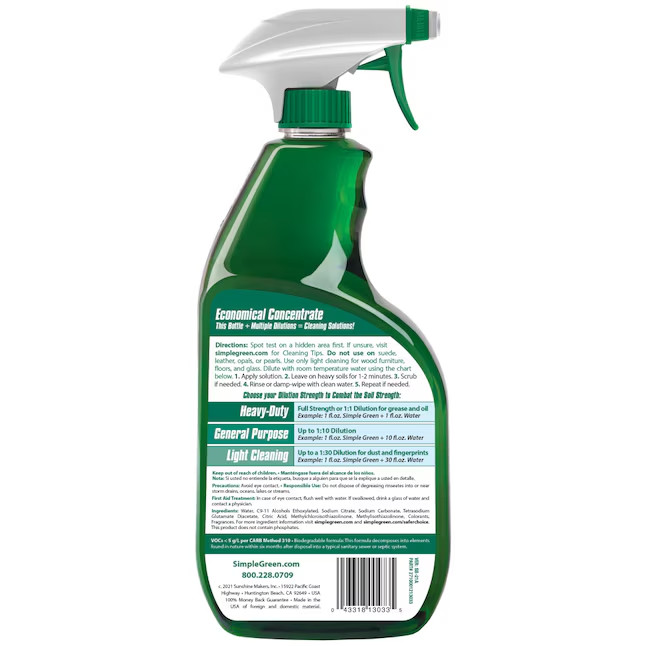 Simple Green 32 oz Concentrated All-Purpose Cleaner, Heavy Duty Degreaser