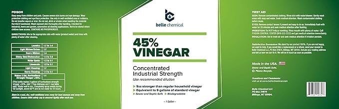 45% Pure Vinegar – Concentrated Industrial Grade (1-Gallon)