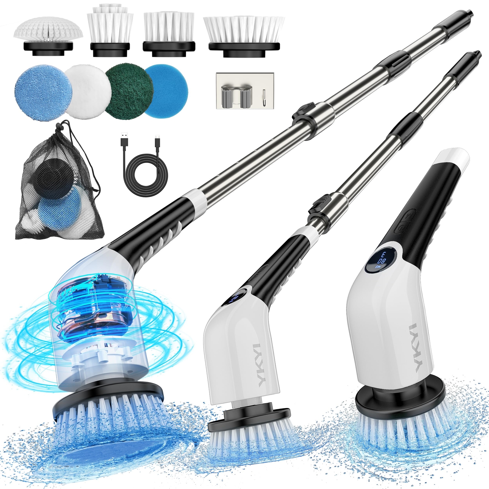 YKYI Electric Spin ScrubberCordless Cleaning BrushShower Cleaning Brush with …