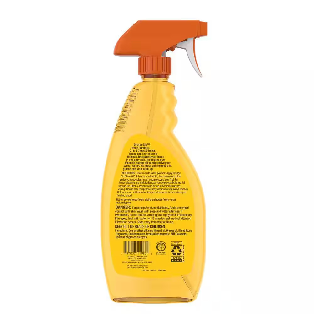 Orange Glo Orange Oil Wood Furniture 2-in-1 Clean & Polish Spray 16 oz Pack of 4