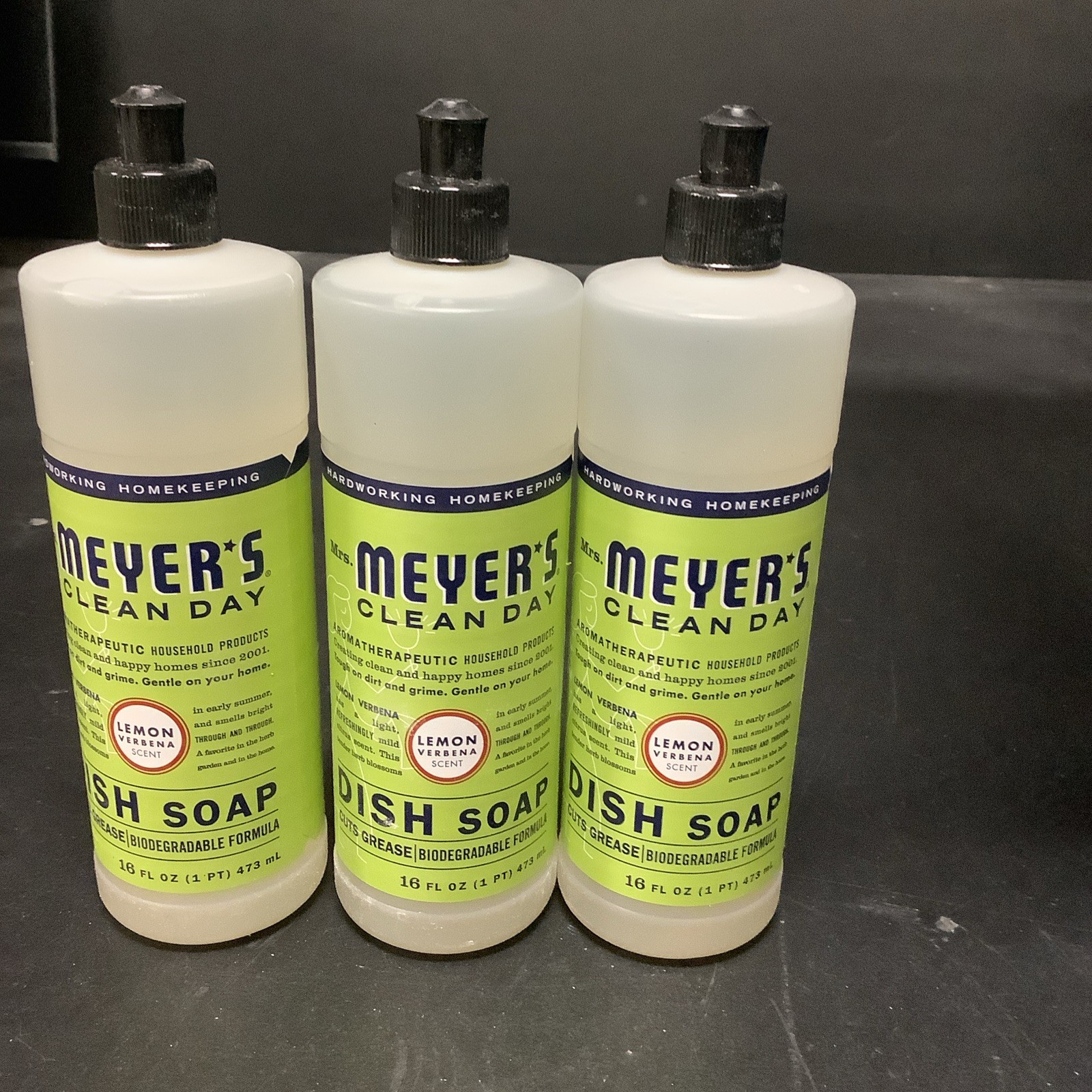 Pack Of 3 Mrs Meyer’s Clean Day Dish Soap Lemon Verbena Plant Scent 16 Fl Oz