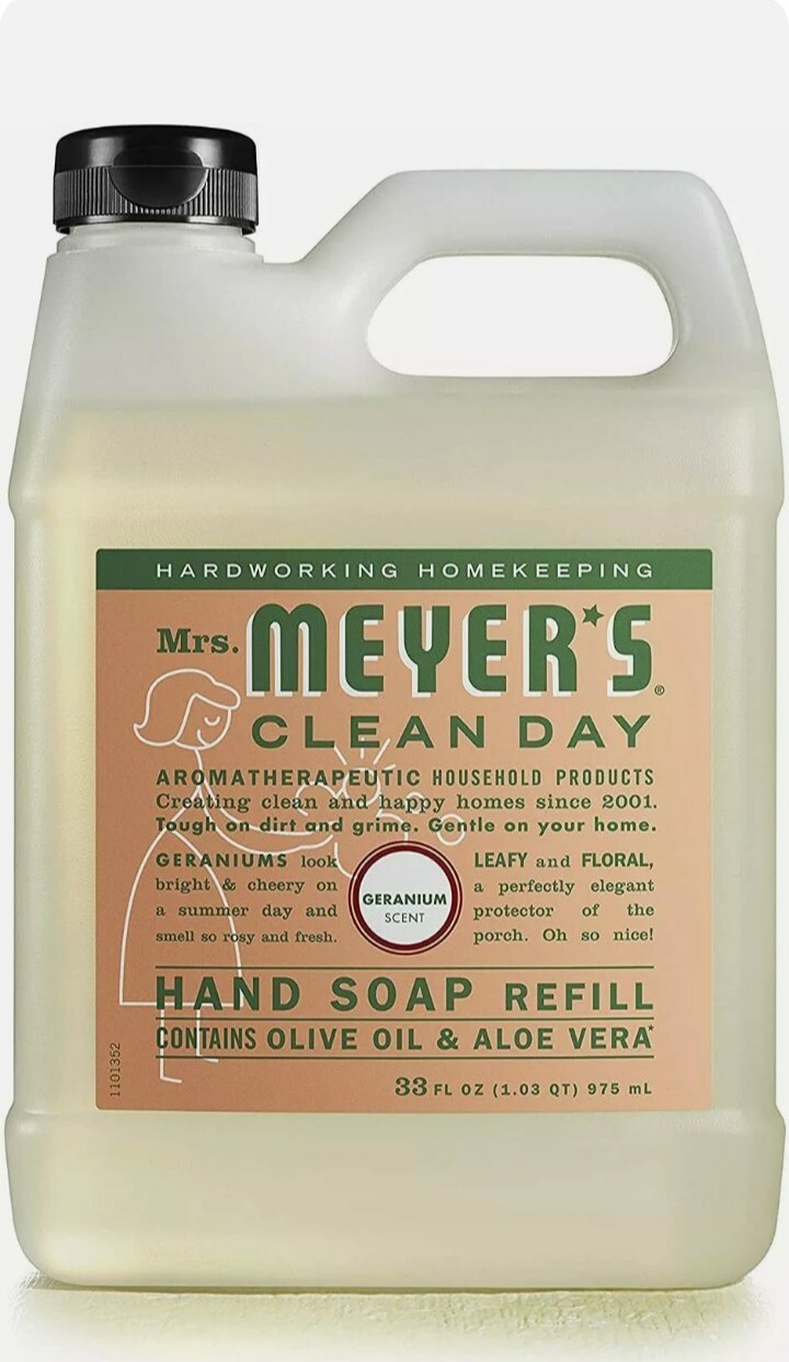 Mrs. Meyer’s Clean Day Liquid Hand Soap Refill, Cruelty Free Biodegradable 33oz