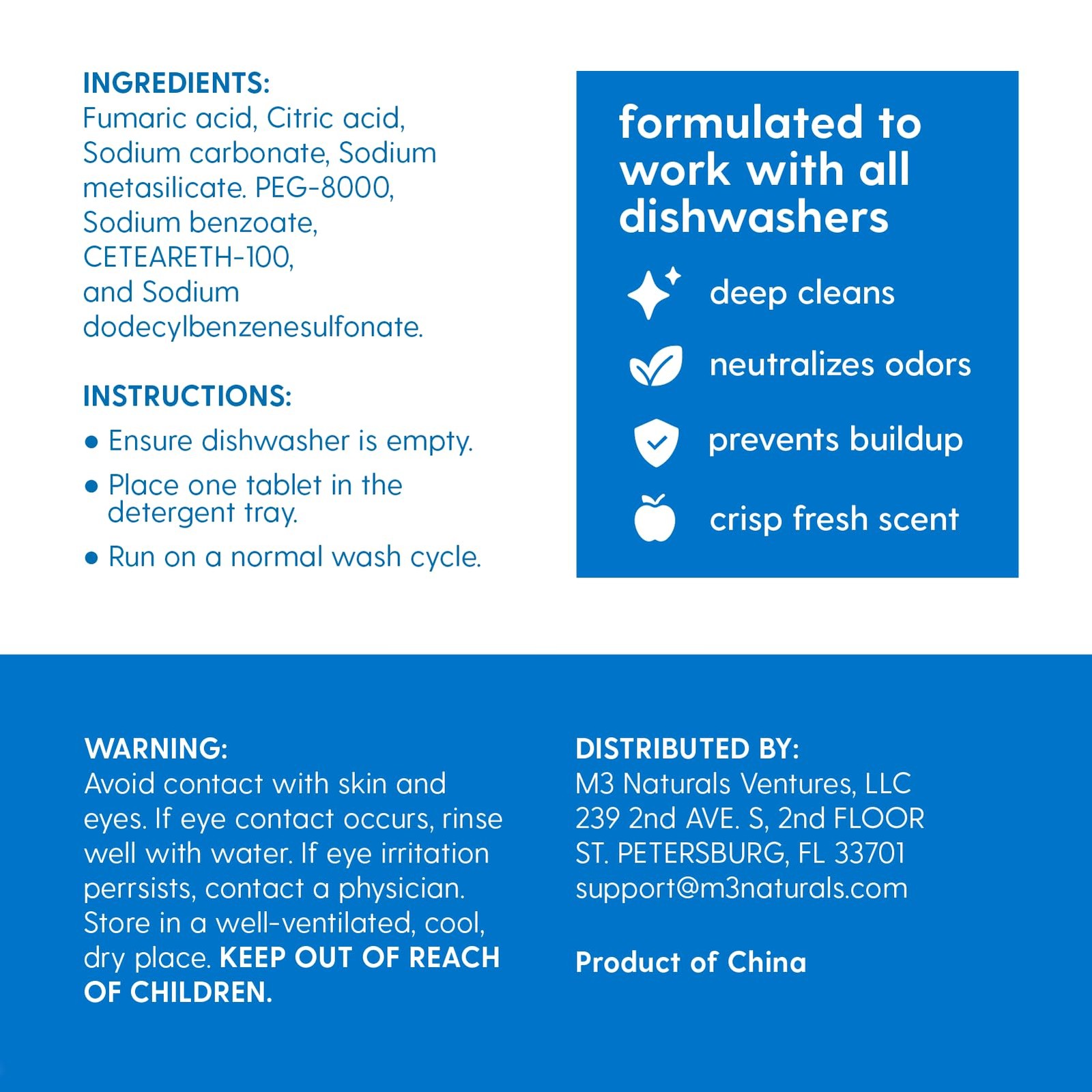 Dishwasher Cleaner Tablets Heavy Duty Descaler Odor Control 24 Apple Scented Pod