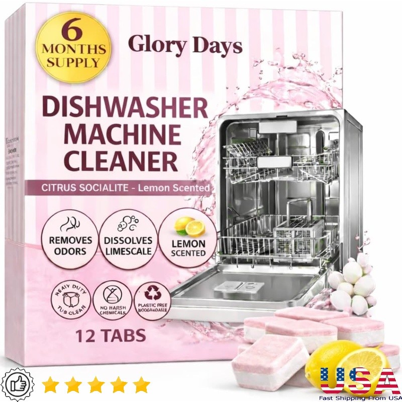 Deep Cleaning Dishwasher Tablets Heavy Duty Descaler Odor Eliminator Septic Safe