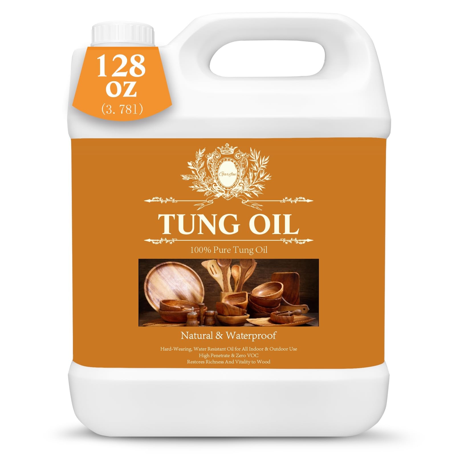 1Gallon 100% Pure Tung Oil Food Grade Wood Sealer Finish Outdoor Furniture Floor