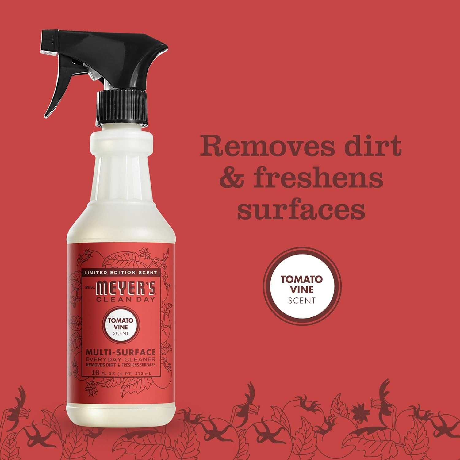 Mrs. Meyer’s Clean Day Multi-Surface Everyday Cleaner, Tomato Vine Scent, 16oz