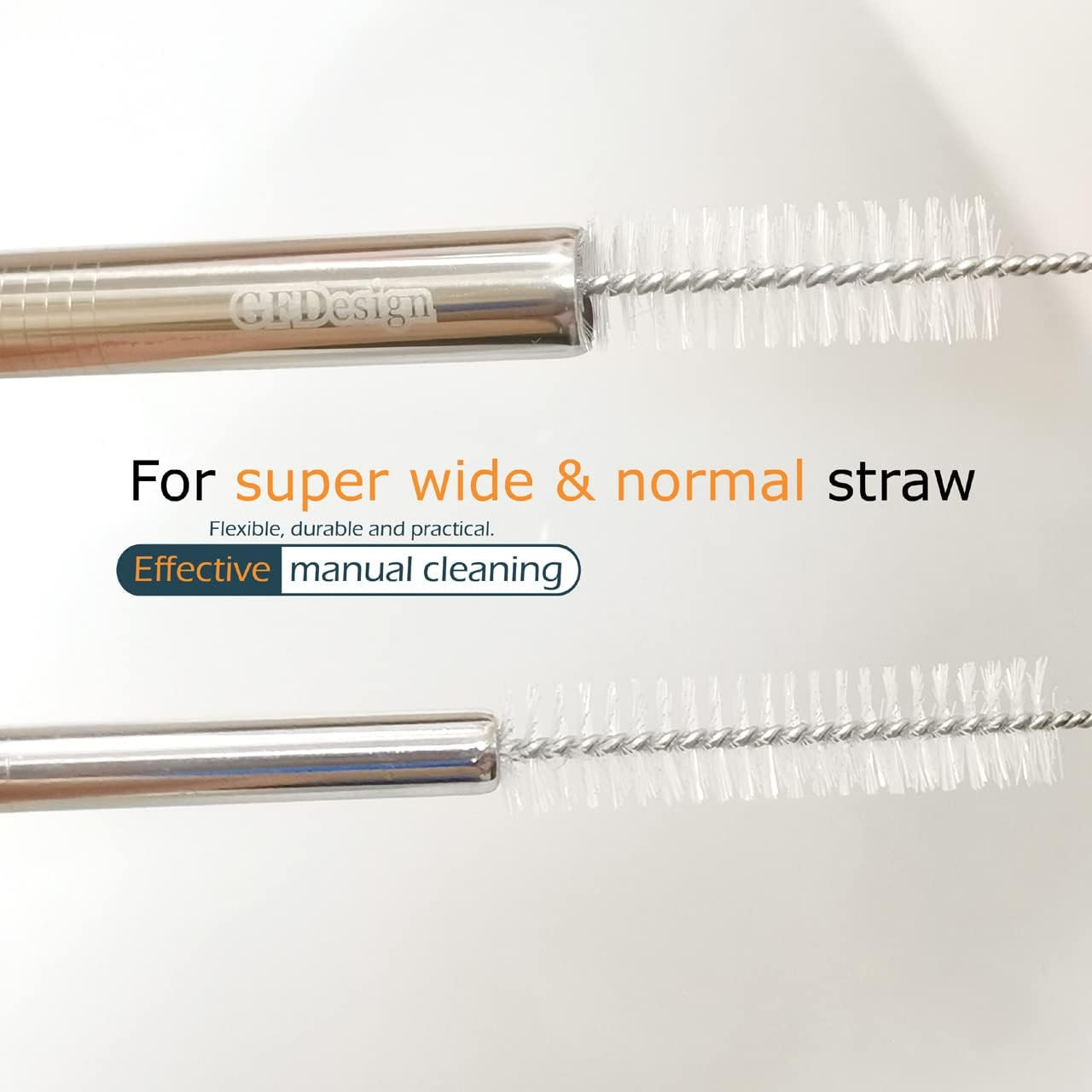 Gfdesign Drinking Straw Cleaning Brushes Set 17″ Extra Long 1/2″ Extra Wide Pipe