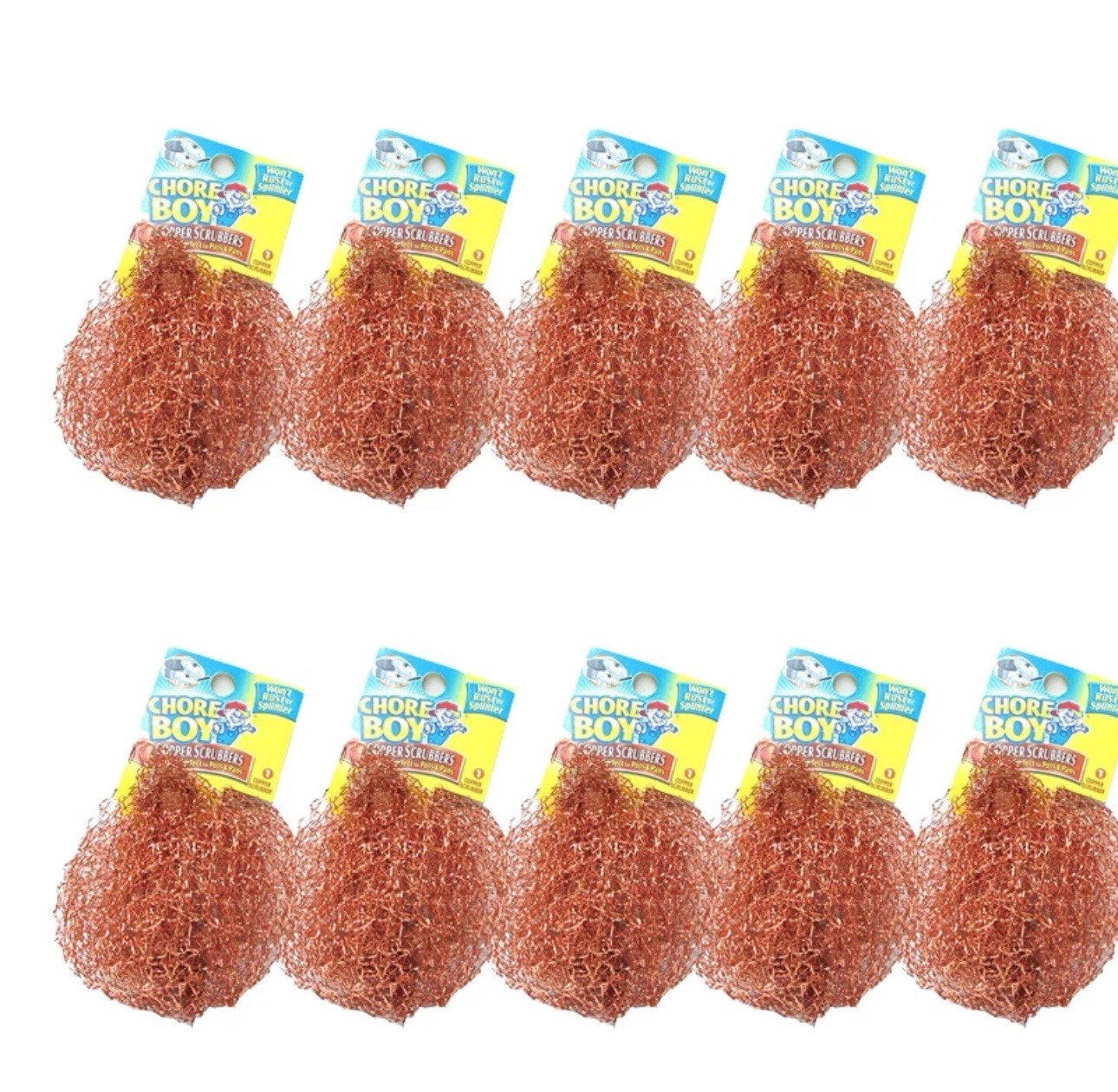 5 Chore Boy Copper Scrubbers Scouring Pad, 100% Pure Copper NEW
