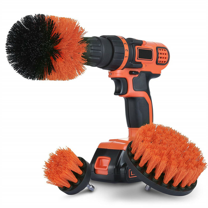 3pc Set Cleaning Drill Brush Kit Carpet Tile Power Scrubber Cleaner Attachment