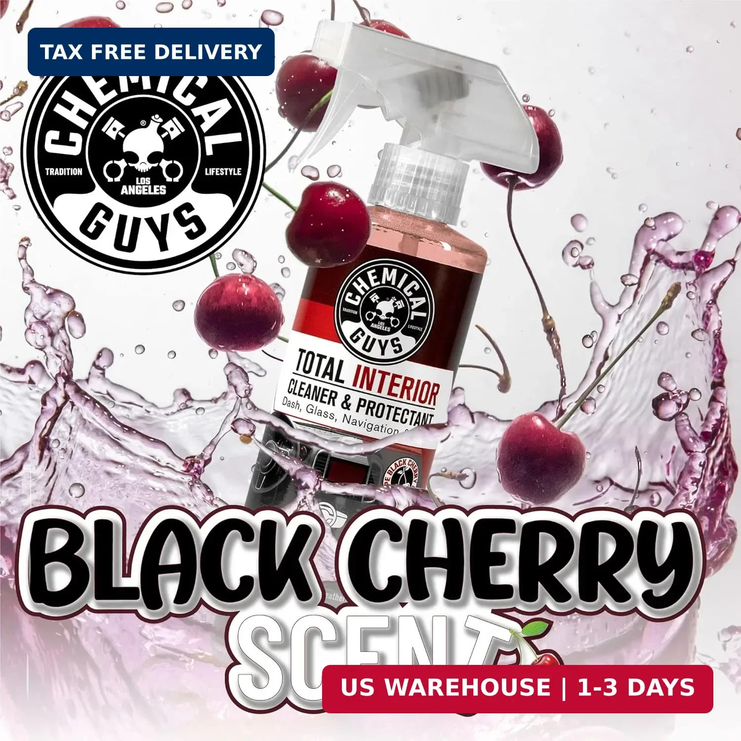 Chemical Guys Total Interior Cleaner & Protectant 2 Pack 16 oz Each Black Cherry