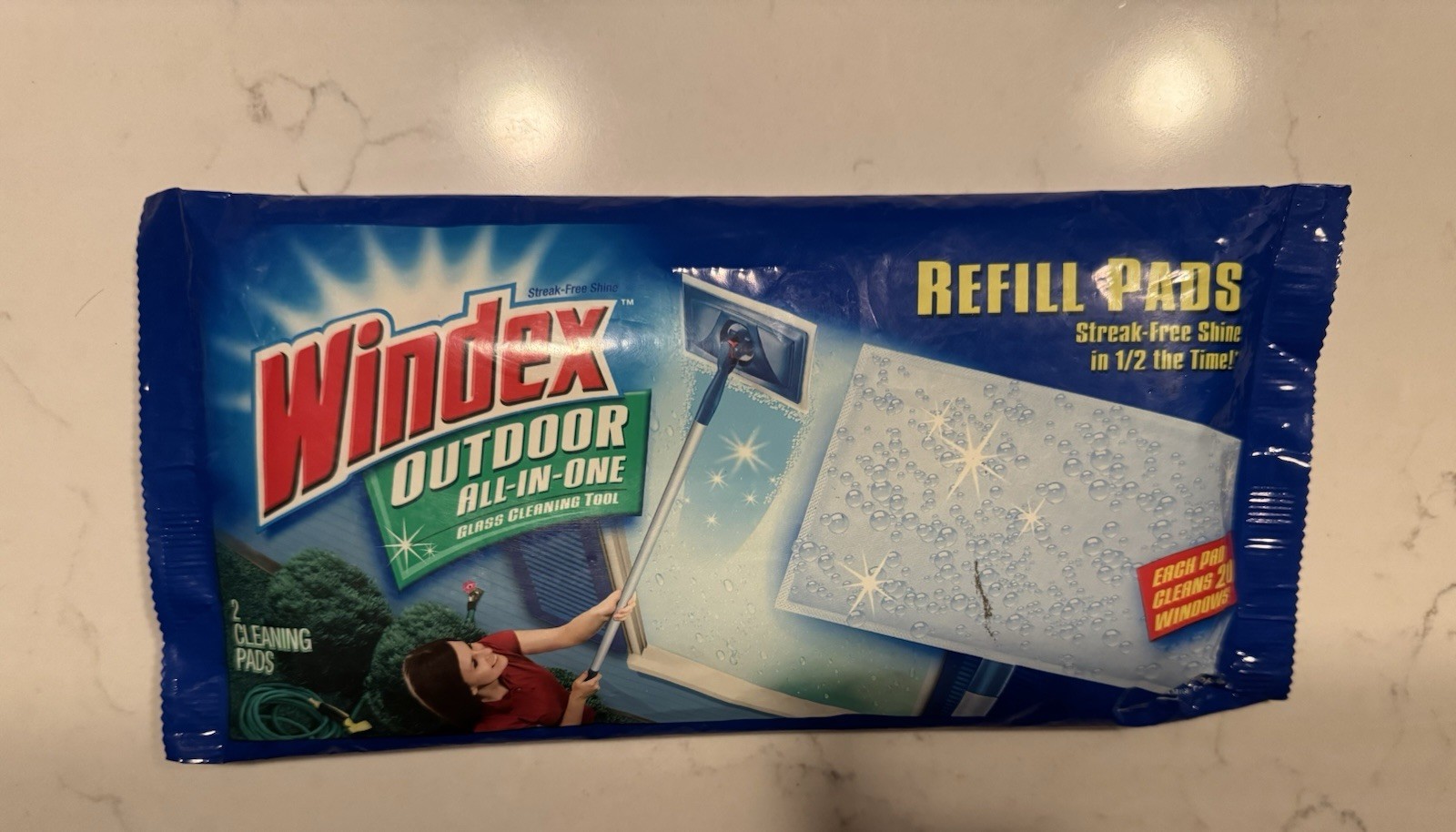 Windex Outdoor Refill Cleaning Pad Windows 1 Pack- 2 Pads Total Discontinued New