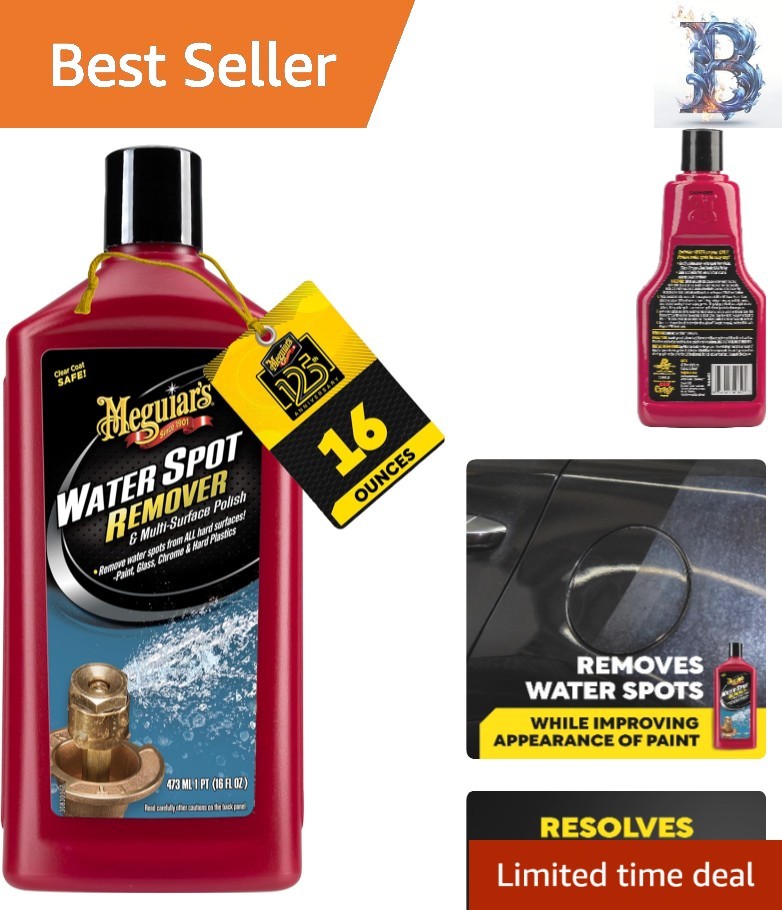 Clear Coat Safe Water Spot Remover Cream, Heavy Duty Formula, 16 oz by Meguiar’s