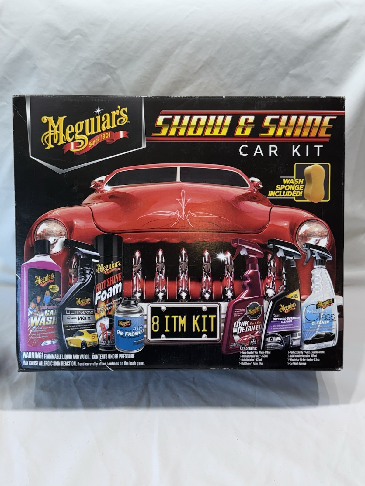 Meguiar’s Show & Shine Premium Interior/Exterior Car Cleaning Kit Full Size 8 Pc