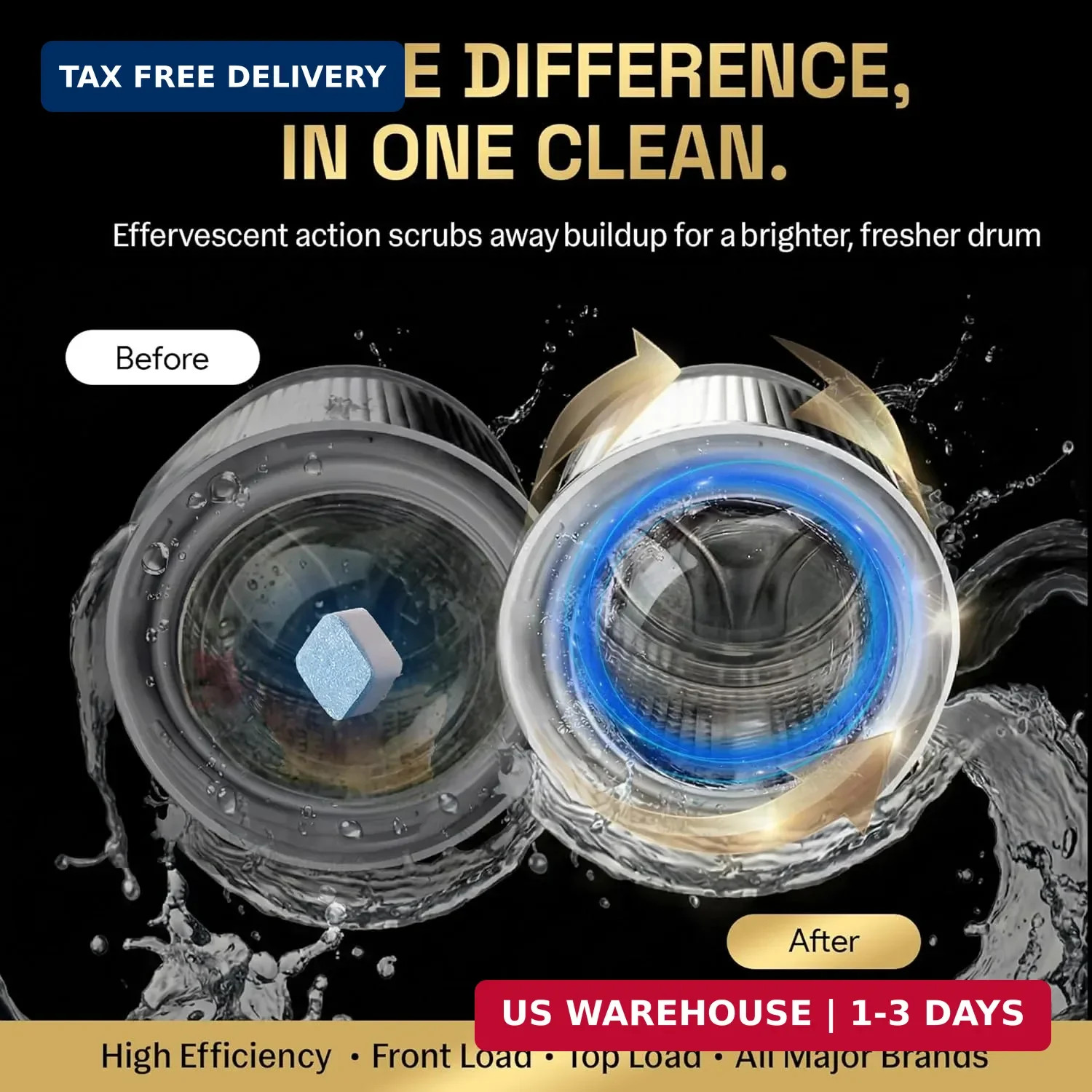 Washing Machine Cleaner Tablets | 24 Pack | Ultra Deep Clean | Eliminates Odors