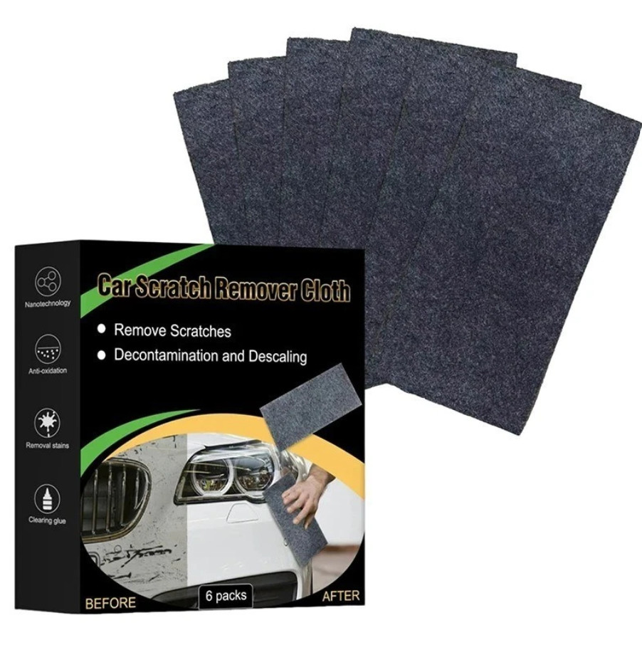 Nano Polix Car Scratch Remover Cloth 6 Packs Auto Paint Scratch Repair Towel-USA