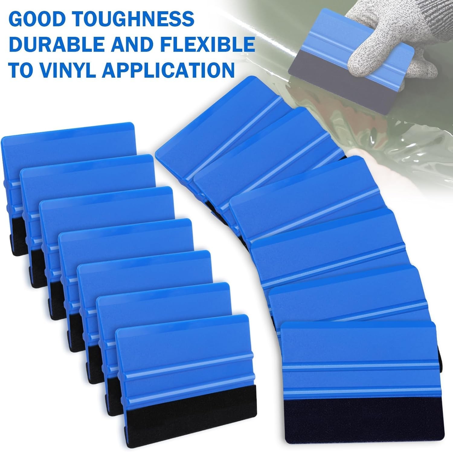 Modern Blue Felt Squeegee Kit – Scratch-Free Vinyl Application Tools, 2 Pcs