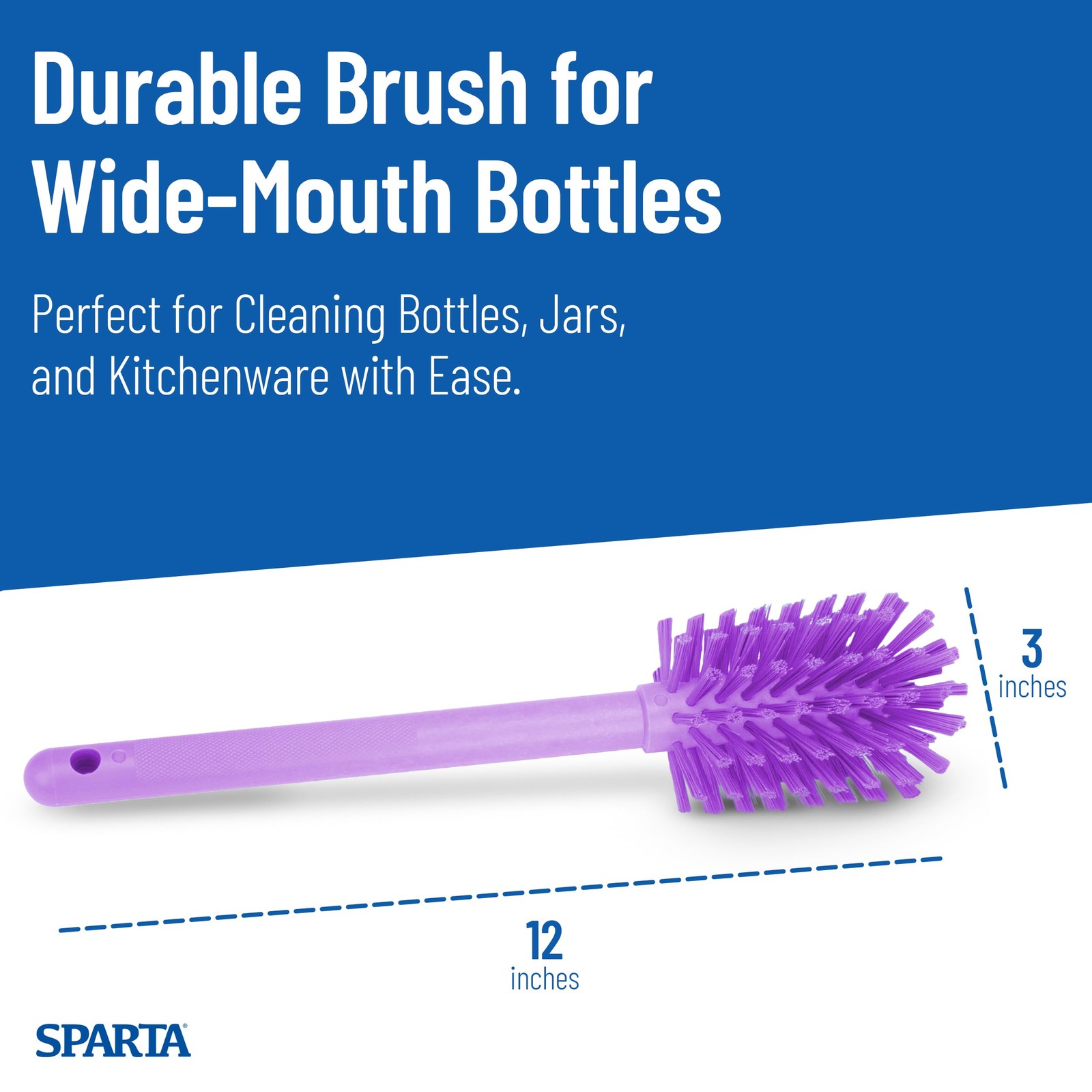 Large Water Bottle Brush Ideal for Wide-Mouth Jars, Bottles and Tumblers, Dis…