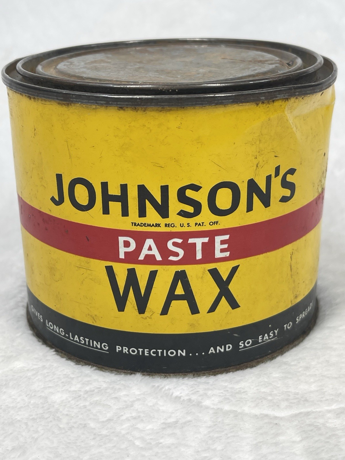 Vintage SC Johnson Paste Wax 1 lb Original Formula Approx 90% Full USA 16.5 oz