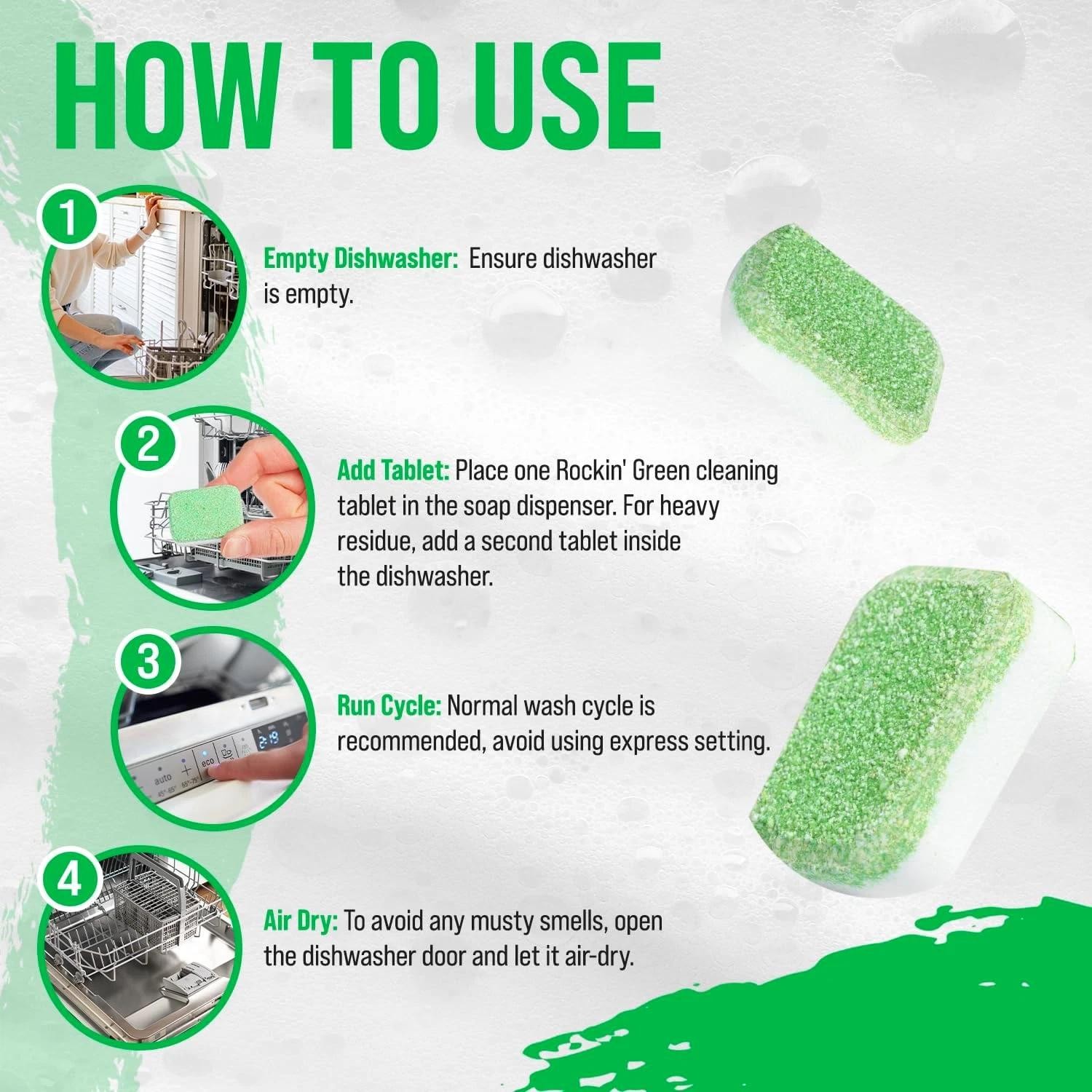 Dishwasher Cleaner Tablets (8 Pack) – Septic Safe Dishwasher Cleaning Tablets Di