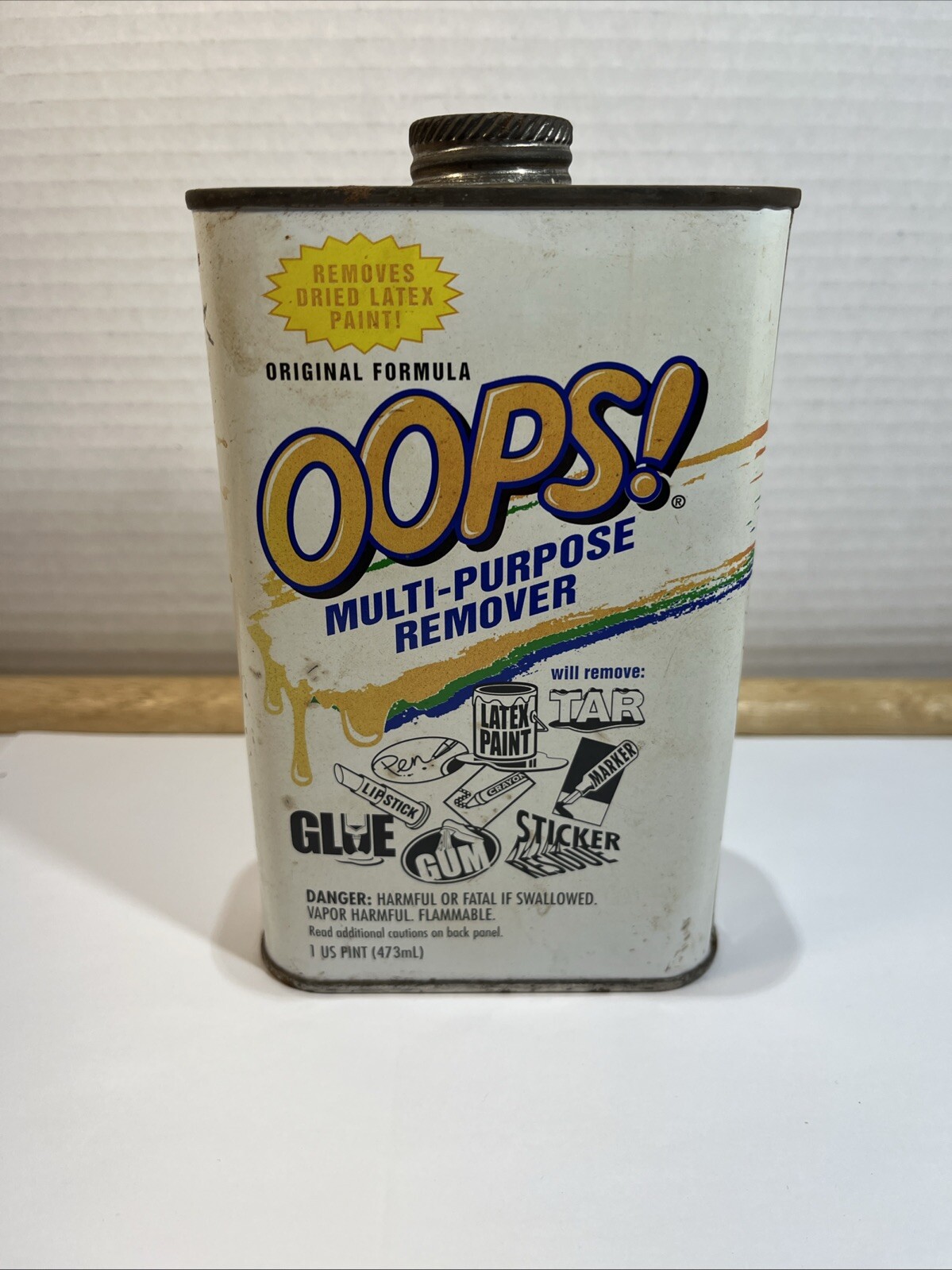 Oops! Remover – 1 Pint (16oz) Tin Can DISCONTINUED! Original Formula-READ-