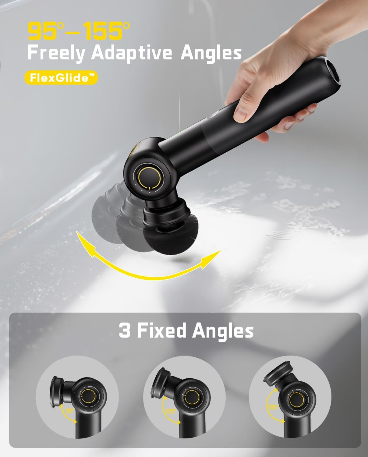 Flip G9 Pro Electric Scrubber, Voltipulse Motor, Dual-Speed Cleaner with 6 Brush