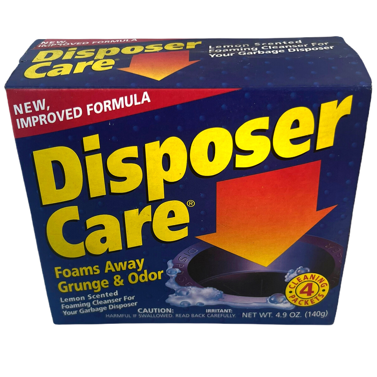 Garbage Disposal Foaming Cleaner Lemon Scented 4 Cleaning Packets Disposer Care
